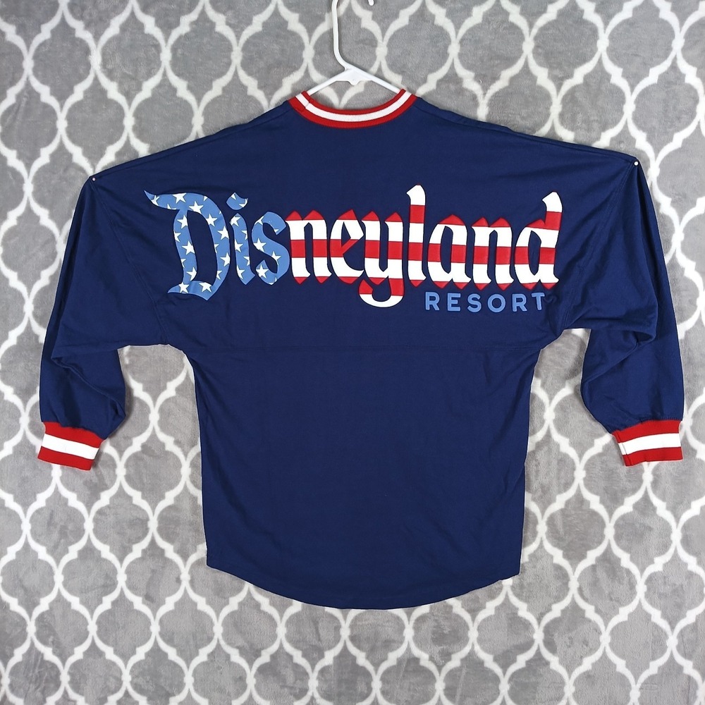 Disneyland Spirit Jersey Adult XS Blue Patriotic American Flag USA Mickey‎
